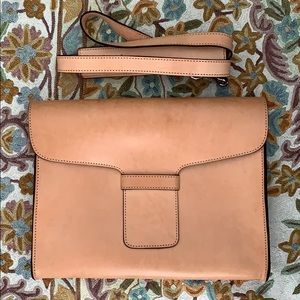 Minimalist Design Leather Laptop Crossbody Bag